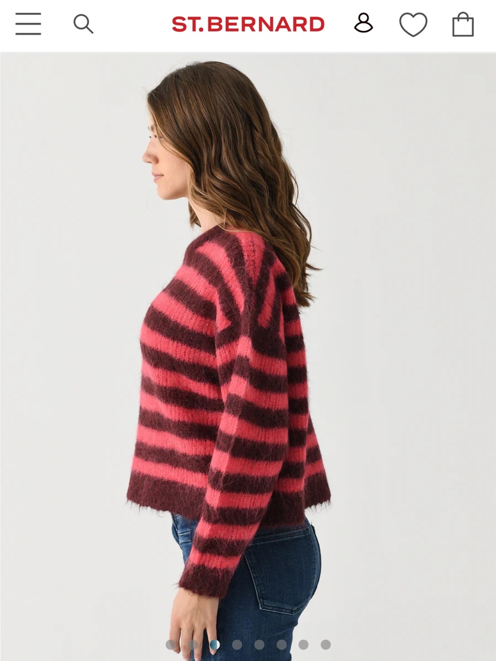 AMERICAN VINTAGE Pink & Burgundy Bymi Striped Sweater - Picture 3 of 8